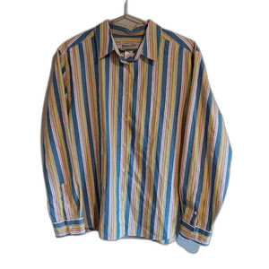 Pendleton Pink Striped Long Sleeve Button Down Shirt Women's Size XL Cotton
